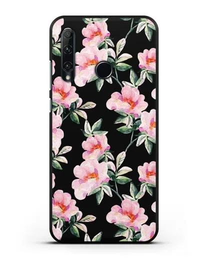 Чехол Цветы шиповника силиконовый для Honor 20e