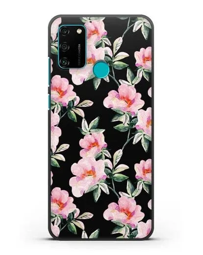 Чехол Цветы шиповника силиконовый для Honor 9A