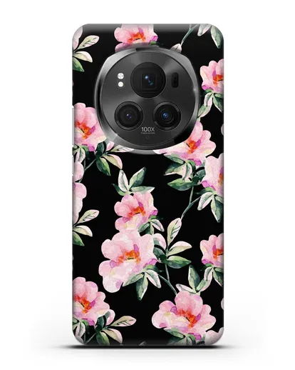 Чехол Цветы шиповника силиконовый для Honor Magic 6 Pro