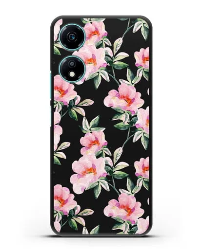 Чехол Цветы шиповника силиконовый для Honor X5 Plus