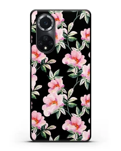 Чехол Цветы шиповника силиконовый для Huawei Nova 9