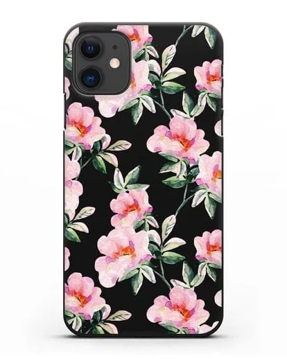 Чехол Цветы шиповника силиконовый для iPhone 11