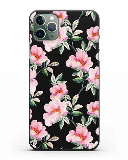 Чехол Цветы шиповника силиконовый для iPhone 11 Pro Max