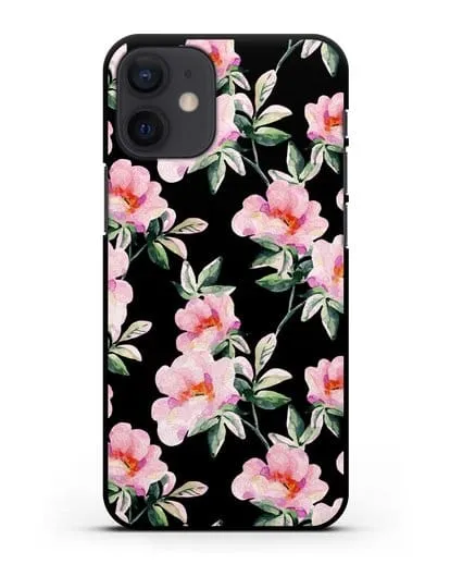 Чехол Цветы шиповника силиконовый для iPhone 12 mini