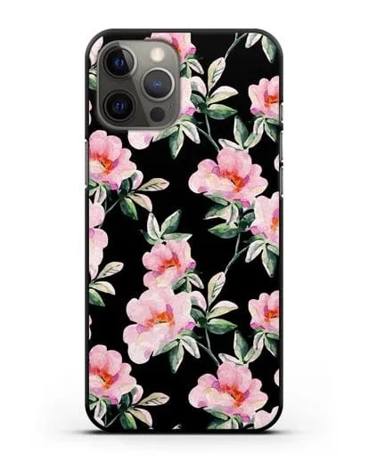 Чехол Цветы шиповника силиконовый для iPhone 12 Pro Max