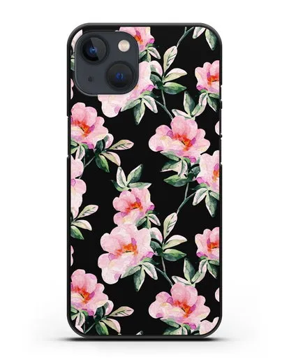 Чехол Цветы шиповника силиконовый для iPhone 13 Mini