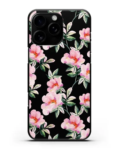 Чехол Цветы шиповника силиконовый для iPhone 16 Pro Max