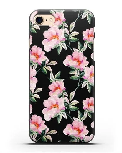 Чехол Цветы шиповника силиконовый для iPhone 7
