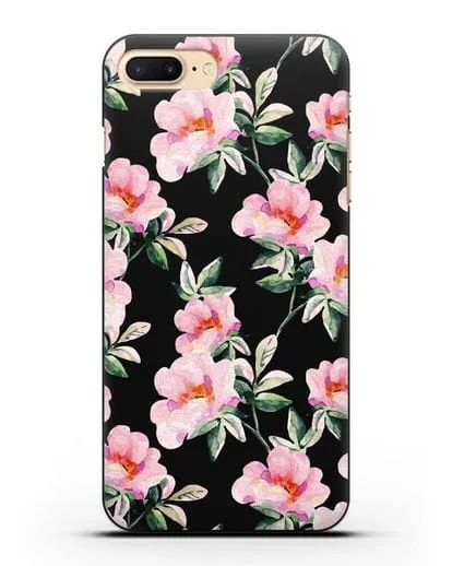 Чехол Цветы шиповника силиконовый для iPhone 7 Plus