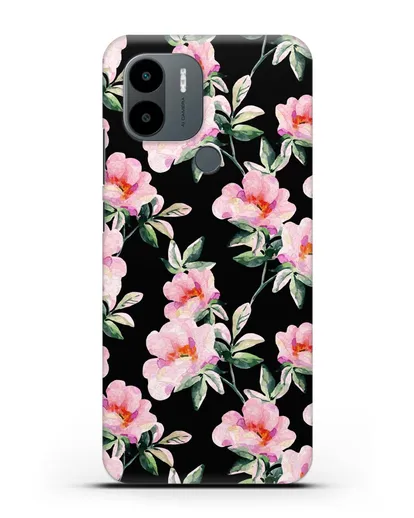 Чехол Цветы шиповника силиконовый для Xiaomi Poco C51