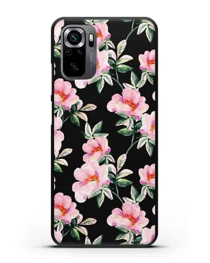 Чехол Цветы шиповника силиконовый для Xiaomi Poco M5s