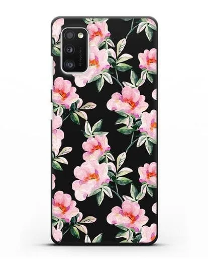 Чехол Цветы шиповника силиконовый для Samsung Galaxy A41 [SM-A415F]