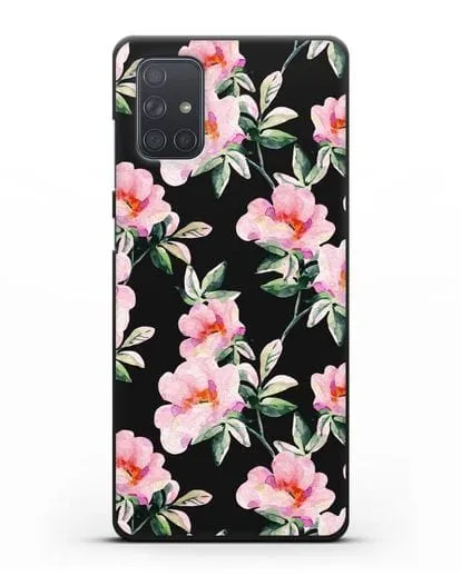 Чехол Цветы шиповника силиконовый для Samsung Galaxy A71 [SM-A715F]