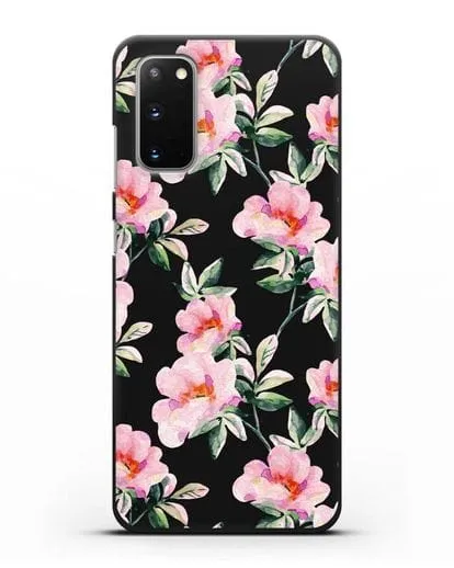 Чехол Цветы шиповника силиконовый для Samsung Galaxy S20 [SM-G980F]