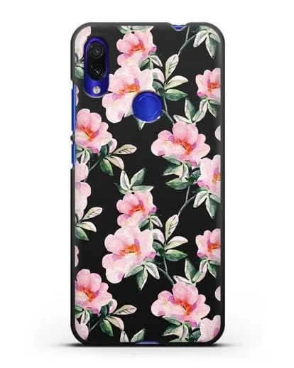 Чехол Цветы шиповника силиконовый для Xiaomi Redmi Note 7
