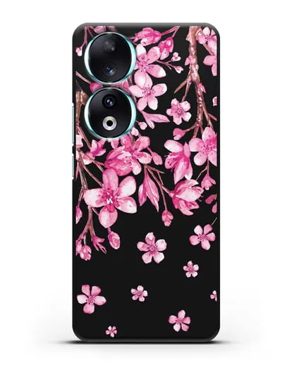 Чехол Цветущая сакура силиконовый для Honor 90
