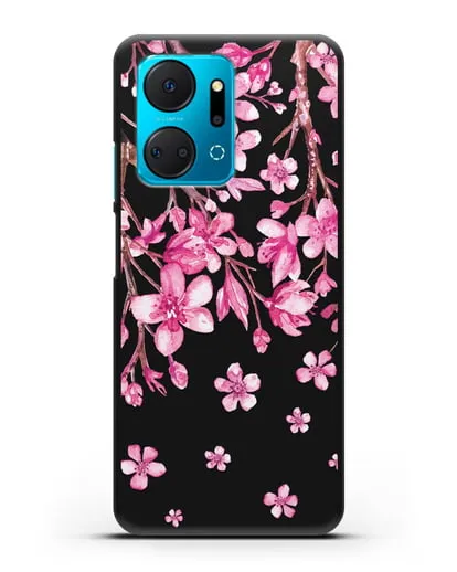 Чехол Цветущая сакура силиконовый для Honor X7a Plus