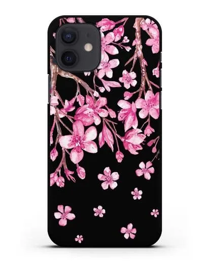 Чехол Цветущая сакура силиконовый для iPhone 12