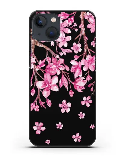 Чехол Цветущая сакура силиконовый для iPhone 13 Mini