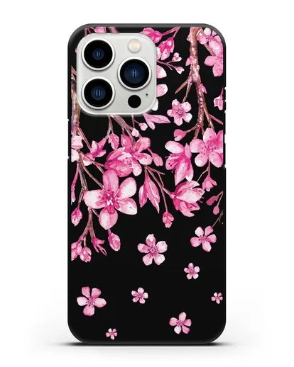 Чехол Цветущая сакура силиконовый для iPhone 13 Pro