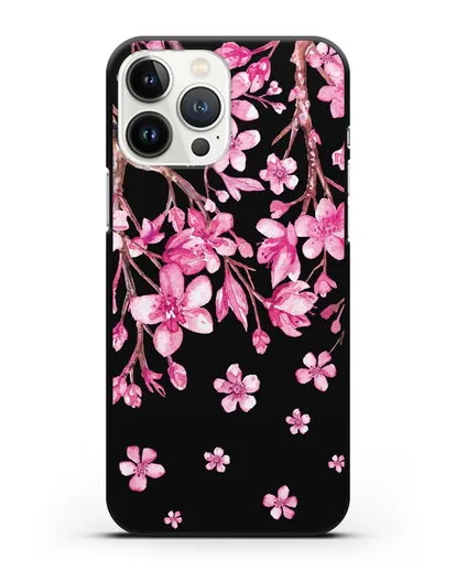 Чехол Цветущая сакура силиконовый для iPhone 13 Pro Max