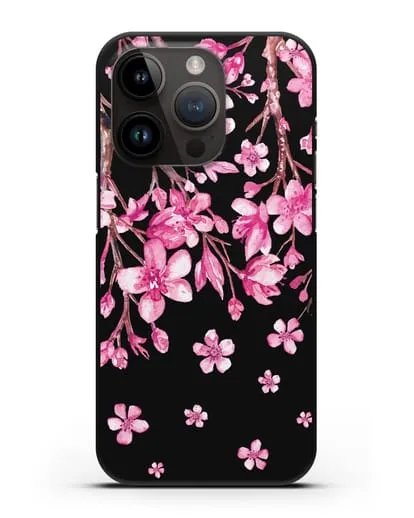 Чехол Цветущая сакура силиконовый для iPhone 14 Pro