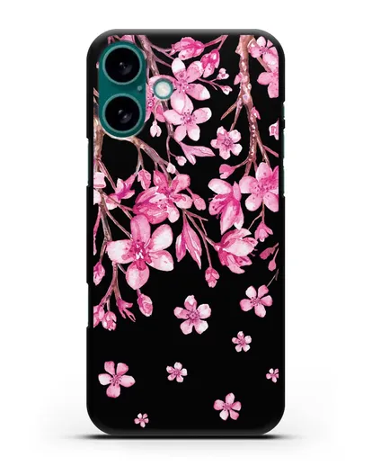 Чехол Цветущая сакура силиконовый для iPhone 16 Plus
