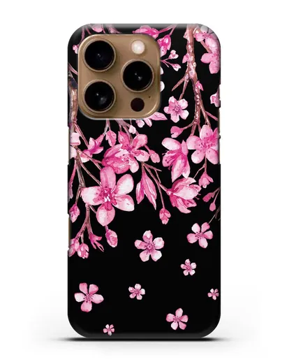 Чехол Цветущая сакура силиконовый для iPhone 16 Pro