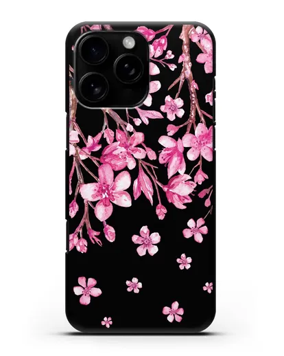 Чехол Цветущая сакура силиконовый для iPhone 16 Pro Max