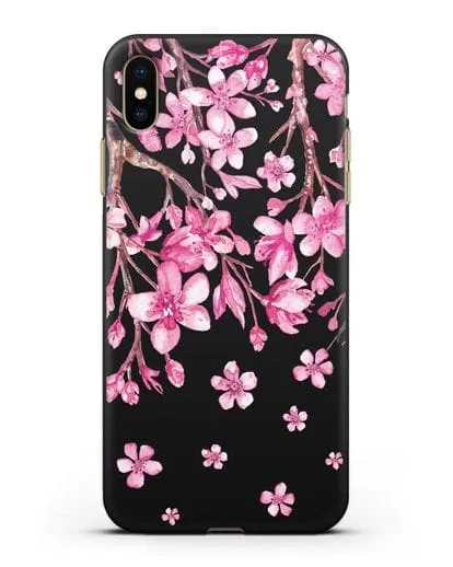 Чехол Цветущая сакура силиконовый для iPhone XS Max