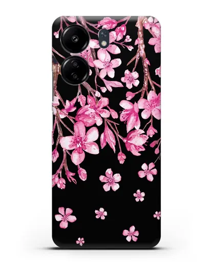 Чехол Цветущая сакура силиконовый для Xiaomi Poco C65