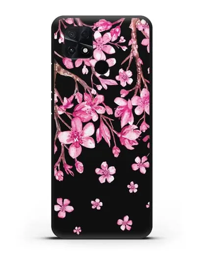 Чехол Цветущая сакура силиконовый для Xiaomi Poco C40