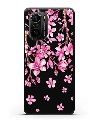Чехол Цветущая сакура силиконовый для Xiaomi Poco F3