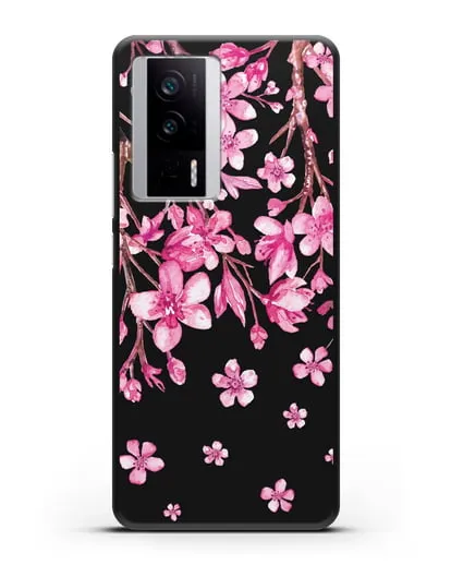 Чехол Цветущая сакура силиконовый для Xiaomi Poco F5 Pro