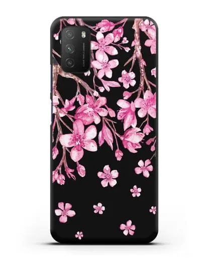 Чехол Цветущая сакура силиконовый для Xiaomi Poco M3