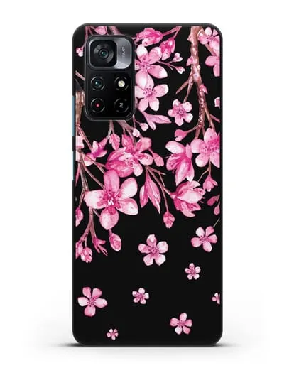 Чехол Цветущая сакура силиконовый для Xiaomi Poco M4 Pro 5G