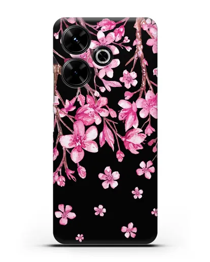 Чехол Цветущая сакура силиконовый для Xiaomi Poco M6