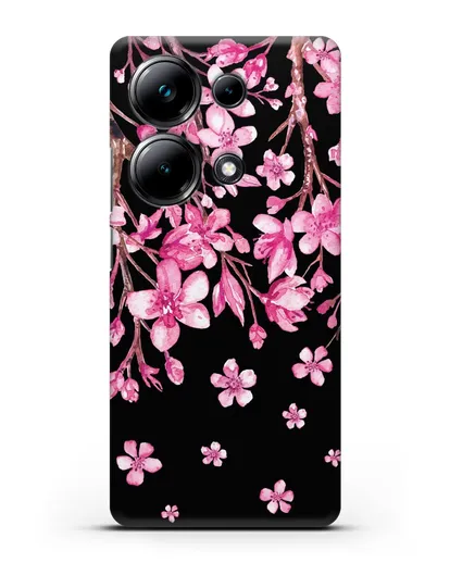 Чехол Цветущая сакура силиконовый для Xiaomi Poco M6 Pro