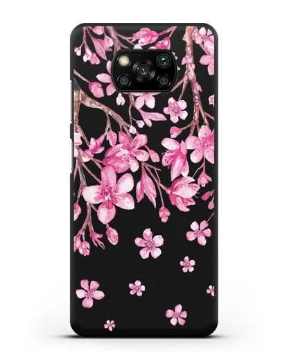 Чехол Цветущая сакура силиконовый для Xiaomi Poco X3