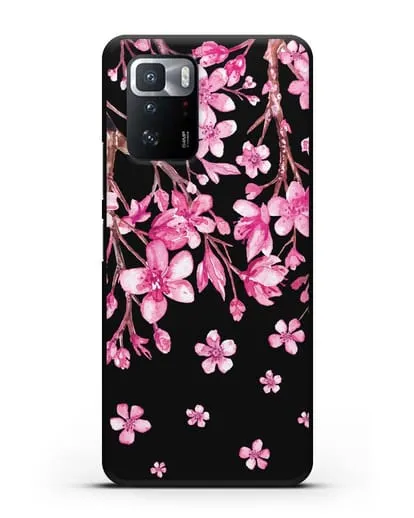 Чехол Цветущая сакура силиконовый для Xiaomi Poco X3 GT