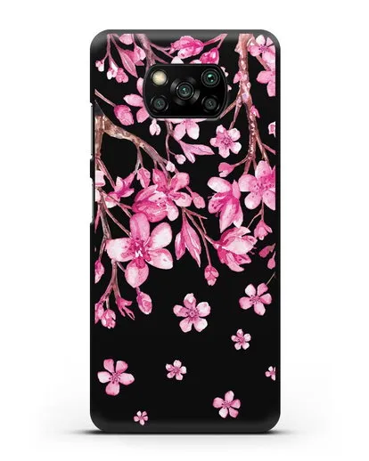 Чехол Цветущая сакура силиконовый для Xiaomi Poco X3 Pro