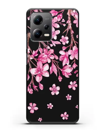 Чехол Цветущая сакура силиконовый для Xiaomi Poco X5