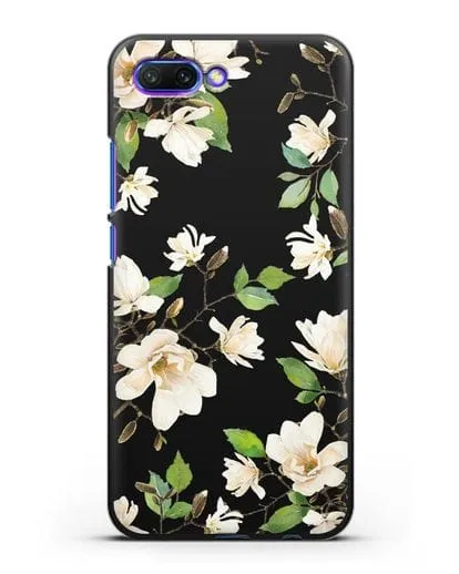 Чехол Магнолия белая силиконовый для Honor 10