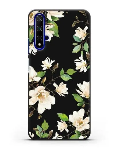 Чехол Магнолия белая силиконовый для Honor 20