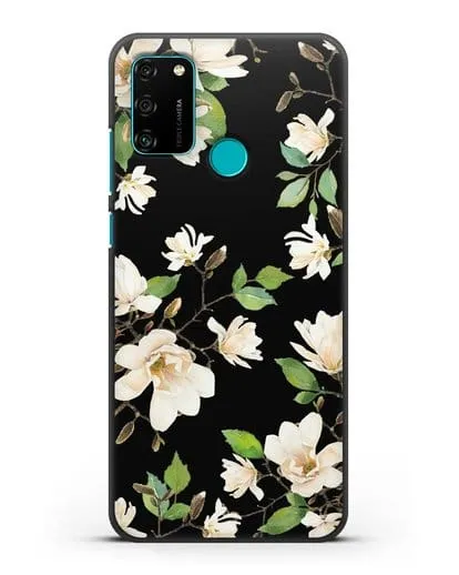 Чехол Магнолия белая силиконовый для Honor 9A