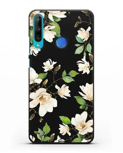 Чехол Магнолия белая силиконовый для Honor 9C