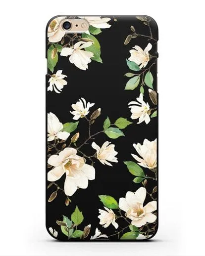 Чехол Магнолия белая силиконовый для iPhone 6s Plus