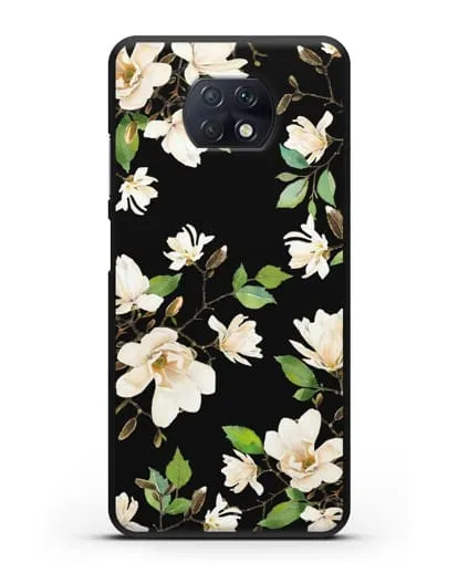 Чехол Магнолия белая силиконовый для Xiaomi Redmi Note 9T