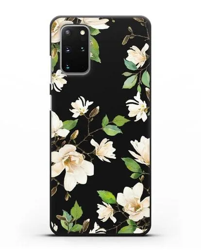 Чехол Магнолия белая силиконовый для Samsung Galaxy S20 Plus [SM-G985F]