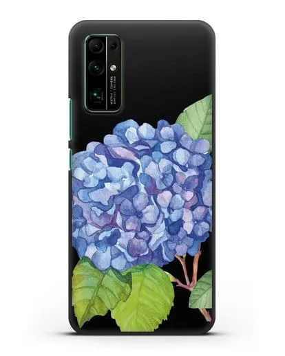 Чехол Гортензия голубая силиконовый для Honor 30